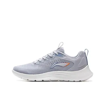 LiNing Feather Cushioning, Slip Resistant, Abrasion Resistant, Lightweight Low Top Casual Running Shoes Men's Dove Gray
