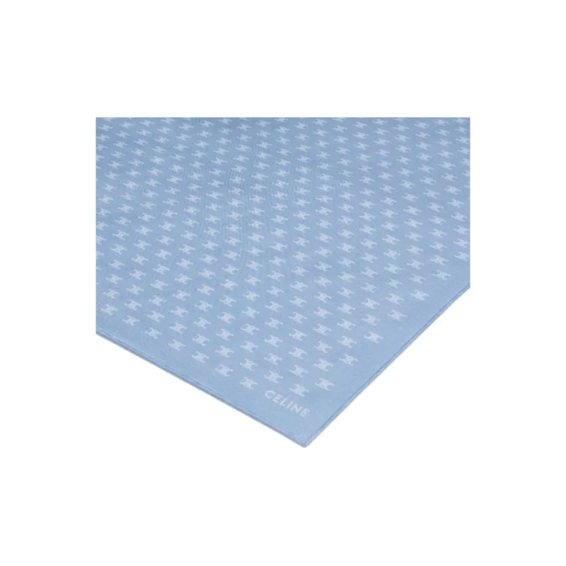 CELINE Mulberry Silk Silk Scarves Women's Blue-2