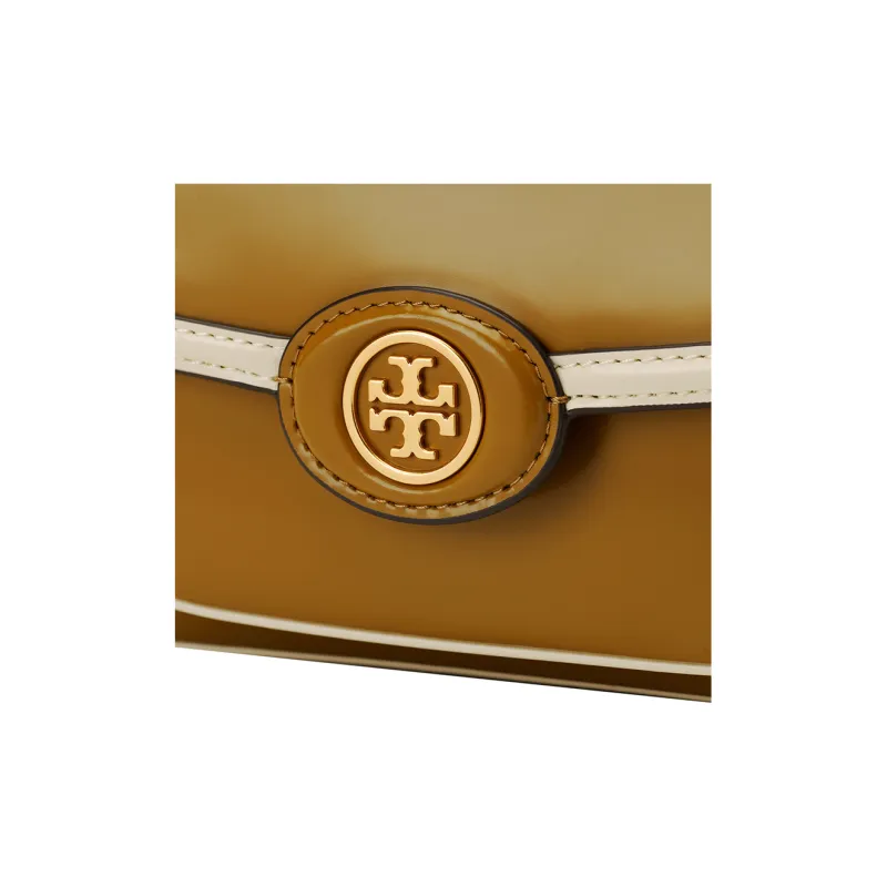 TORY BURCH Calfskin Crossbody Bags Shoulder Bags Women's Brown Yellow-4