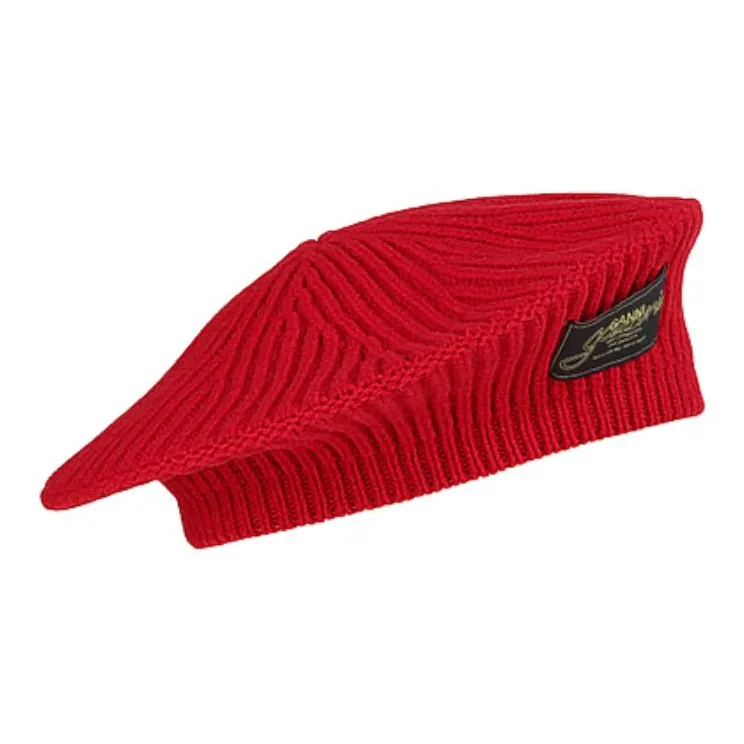 GANNI Sheep Wool Berets Women's Red-0
