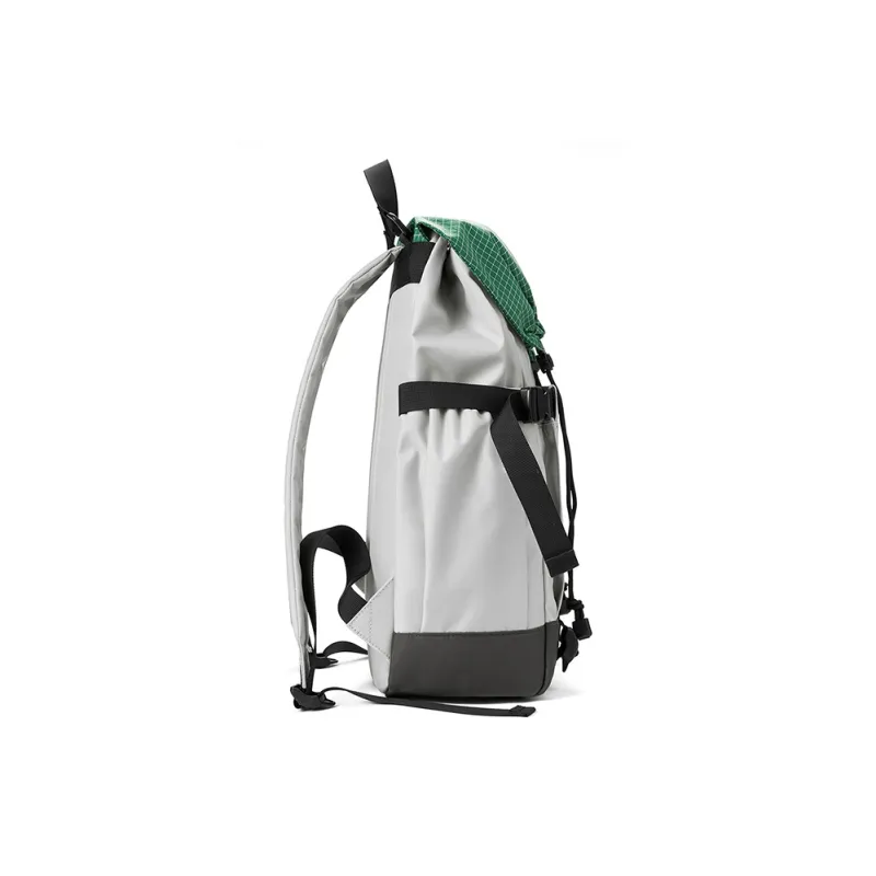 MR.ACE HOMME Fabric Backpack Large Size Unisex Grayish Green/Warm Khaki/Misty Blue Gray-2