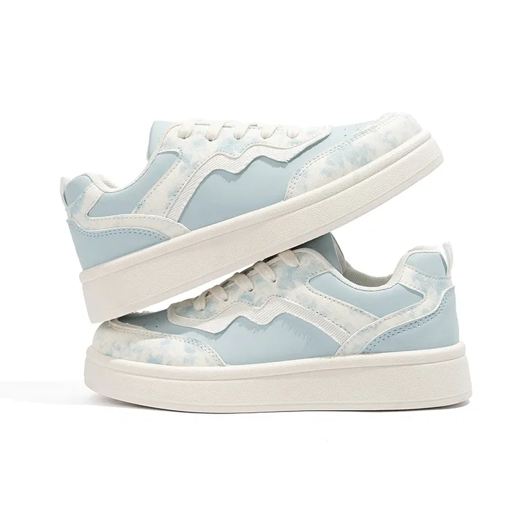 Babaya Slip Resistant Breathable Low Top Skateboard Shoes Women's Blue-4
