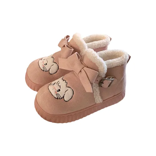 Thin Strips Cotton Slippers Women's, Pink