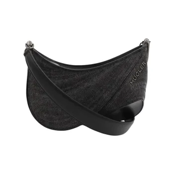 Mugler Nylon Shoulder Bag Women's Black