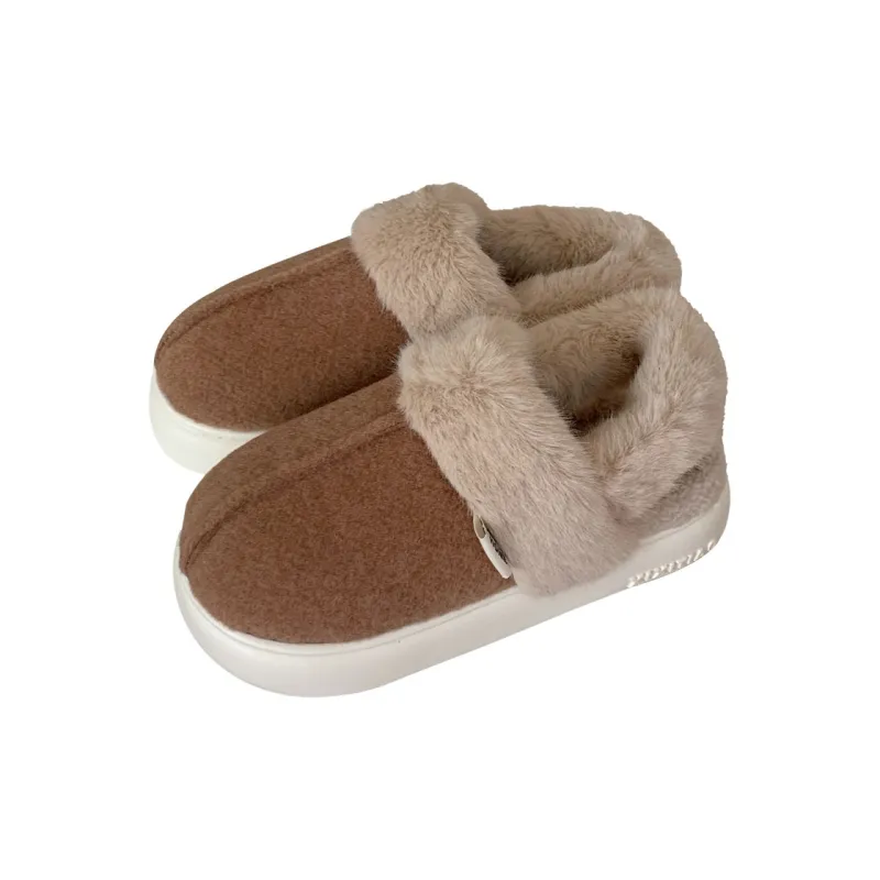 Thin Strips Cotton Slippers Unisex, Brown-0