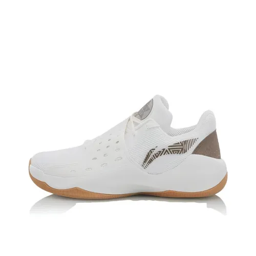 LiNing SONIC 6 Anti Slip Wear Resistant Low Top Basketball Shoes Men's Ivory