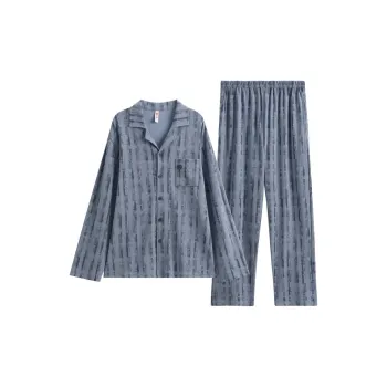 FENTENG Pajama Set Men's Gentleman Blue
