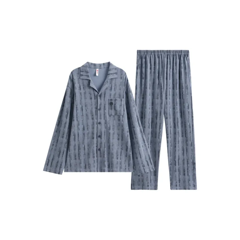 FENTENG Pajama Set Men's Gentleman Blue-0