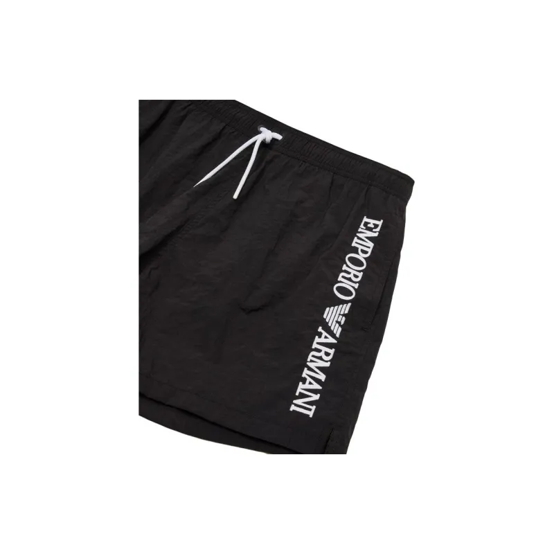 EMPORIO ARMANI Swim Shorts With Vertical Logo Embroidery-3