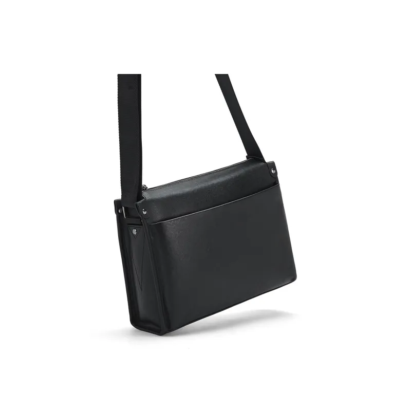 ROBERTA DI CAMERINO Cow Leather Crossbody Bag, Shoulder Bag Regular Men's Black-4