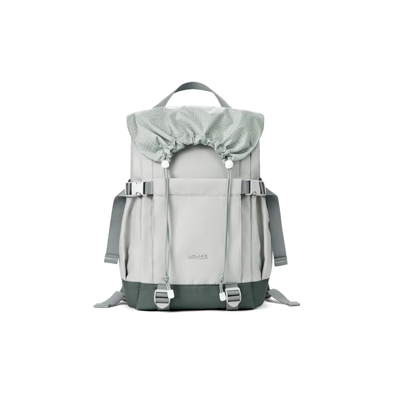 MR.ACE HOMME Fabric Backpack Large Size Unisex Grayish Green/Warm Khaki/Misty Blue Gray-8