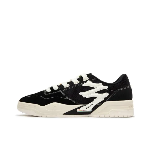 361° Abrasion Resistant Slip Resistant Coverage Low Top Skateboard Shoes Men's Black White
