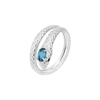 AIDAQIAN S925 Silver Snake Ring Open And Adjustable Unisex