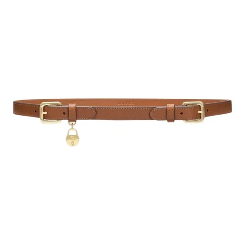 Polo Ralph Lauren Cow Leather Brass Leather Belts Women's Brown Width 1.9CM