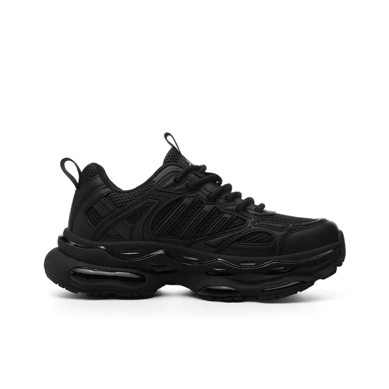 JEEP SPIRIT Slip-Resistant Low-Top Chunky Sneakers Men's Shiny World Black-1