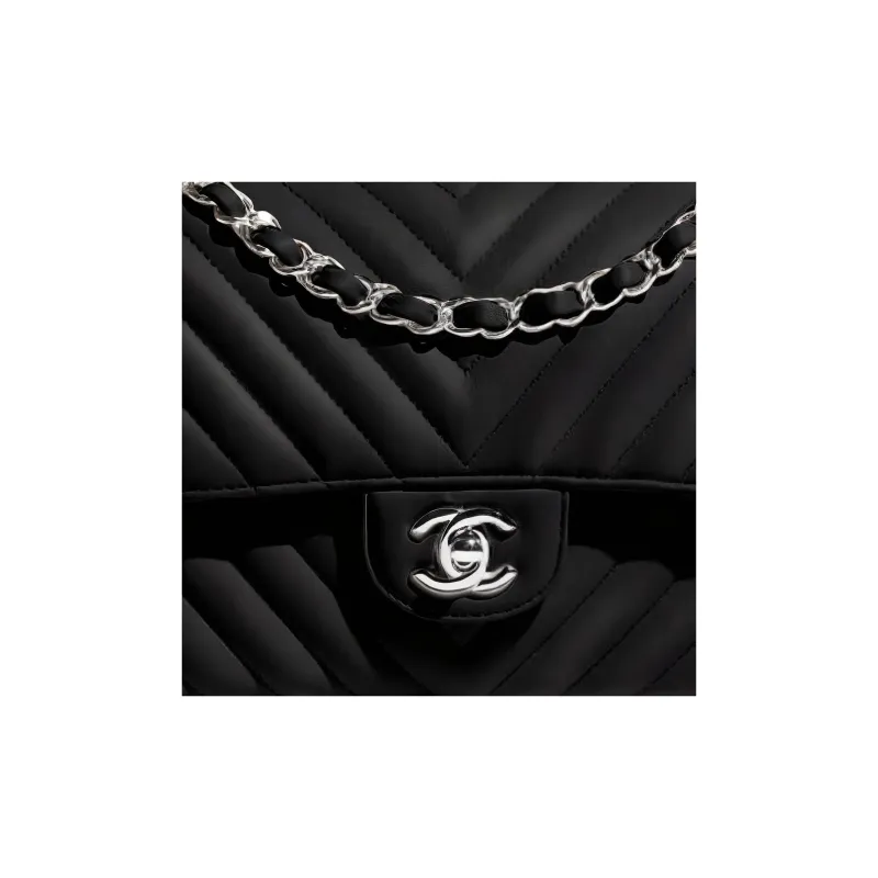 CHANEL Classic Flap CF Calfskin Flap Bag, Shoulder Bag, Crossbody Bag Trumpets Women's Black-1