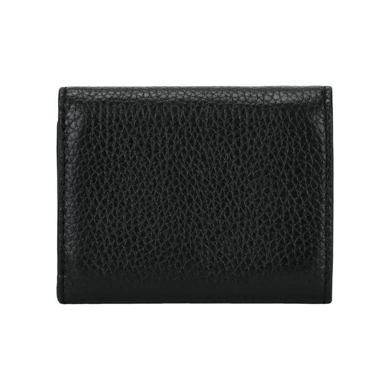 TORY BURCH Litchi Grain Cow Leather Wallet Women's Black-2