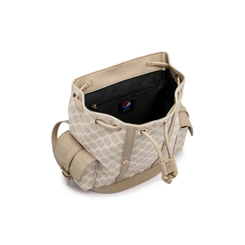 Pepsi PVC Backpack Regular Women's Black/Brown/Khaki-14