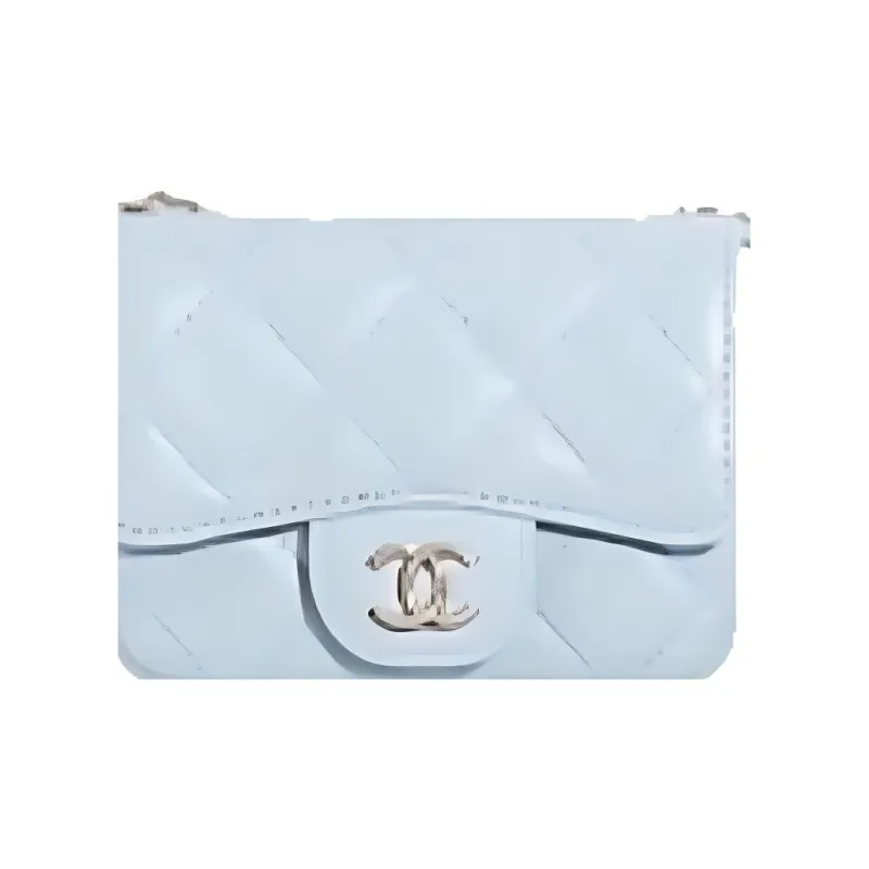 CHANEL Sheepskin Fanny Pack Mini Women's Light Blue-1