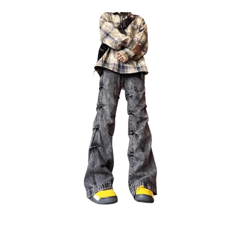 WELTER EXPERIMENT Classic Fashion Jeans Unisex Black Gray Shades-6