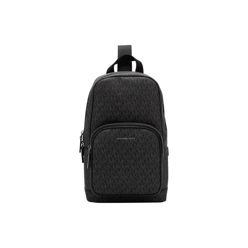 MICHAEL KORS MK Cooper Artificial Leather Commuter Bag Crossbody Sling Bag Men's Black-0