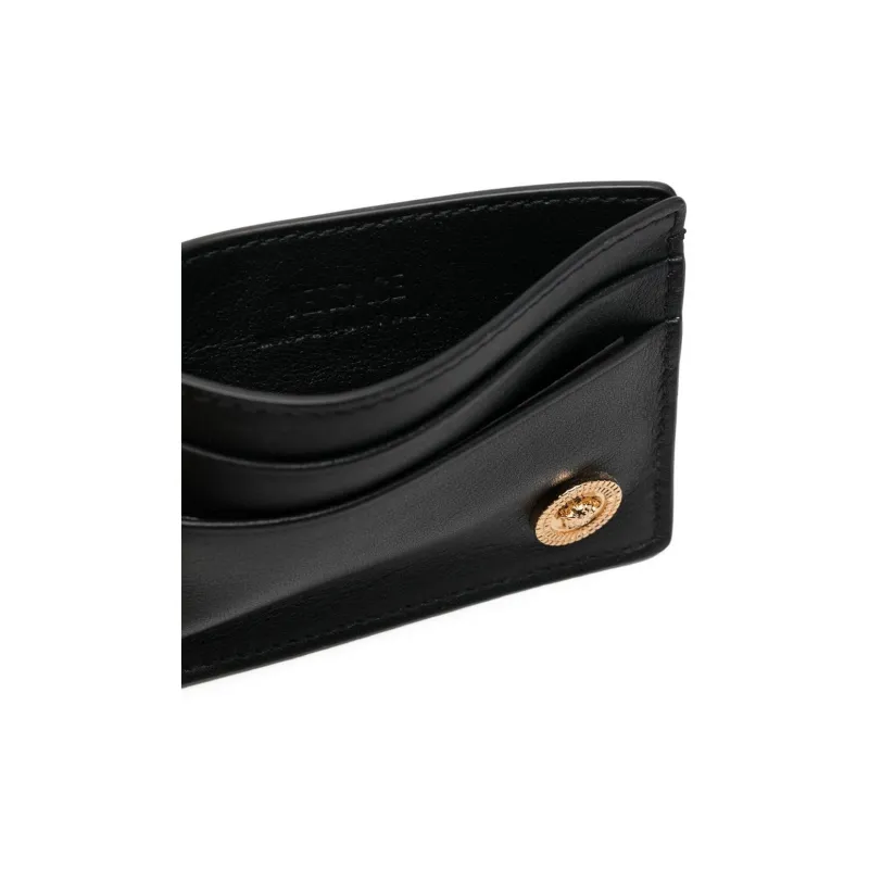 VERSACE VERSACE Calfskin Card Holder Men's Black-3
