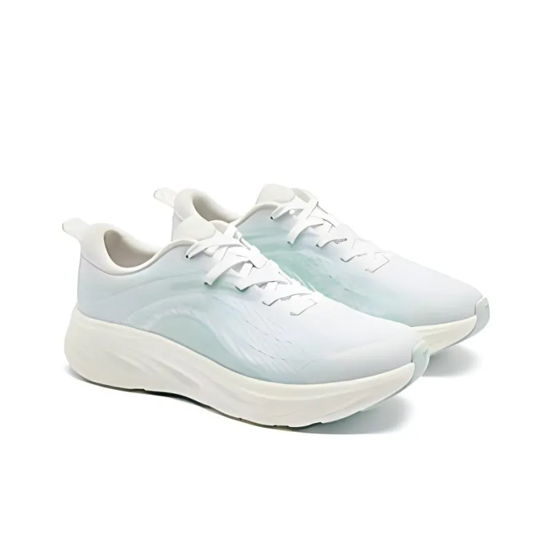 QIAODAN Cushioning Rebound Low Top Casual Shoes Women's White Green-3