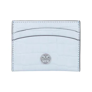 TORY BURCH Robinson Leather Card Holder Women's Blue