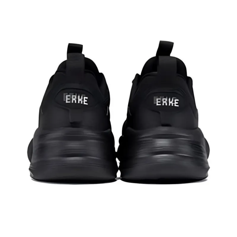 Erke Anti Slip Wear Resistant Low Top Casual Shoes Women's Black-4