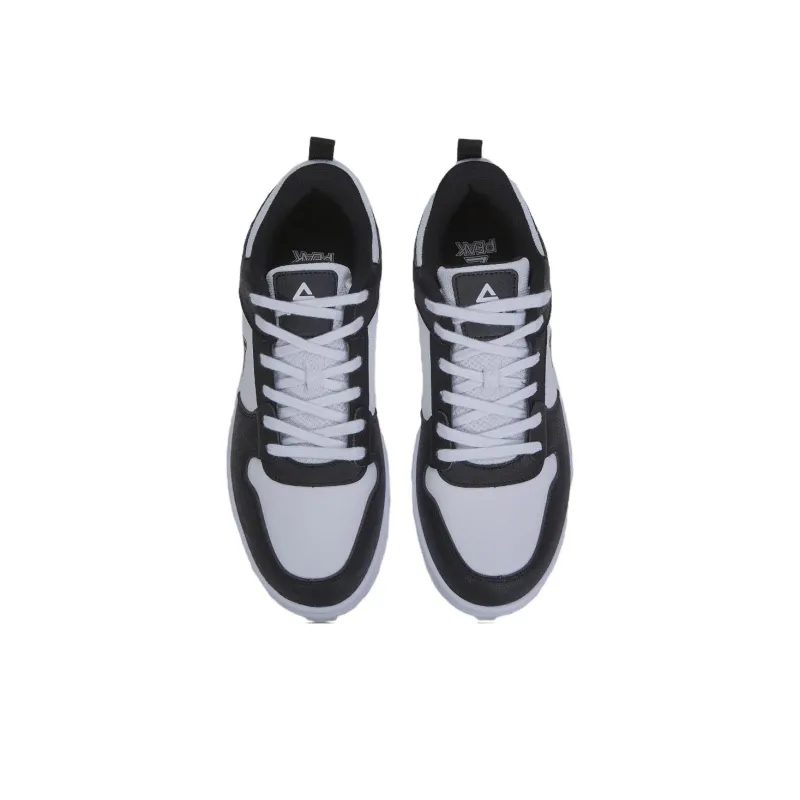 PEAK Slip Resistant Waterproof Cushioning Abrasion Resistant Low Top Skateboard Shoes Men's Black White-3