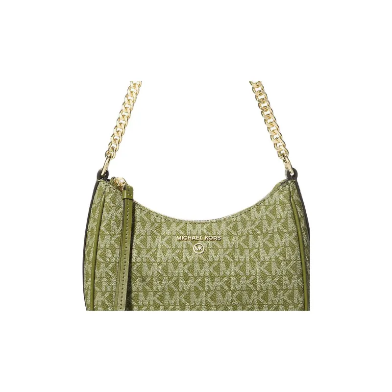 MICHAEL KORS Coated Canvas Shoulder Bag Handbag Shoulder Bag Small Size Women's Grass Green-4