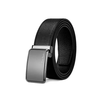 PIERRE CARDIN Cow Leather Belts Men's Black 3.5cm