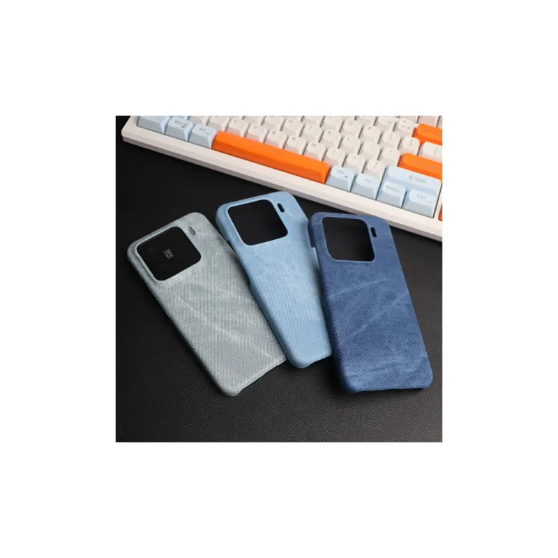 TXBX Leather Material Vintage Niche Denim Pattern Phone Case Compatibility With Xiaomi 15/15 Pro/14/14 Pro/13/13 Pro-1