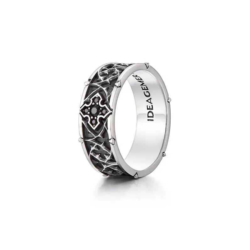 IDEAGEMER 925 Sterling Silver Rings Men's-6