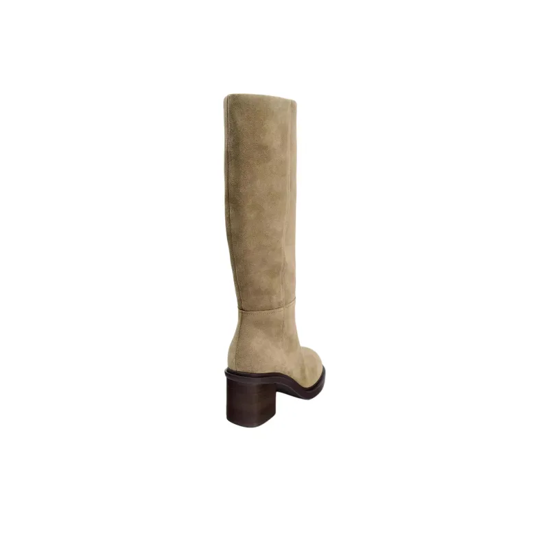 ZARA New Year Knee-high Boots 7cm Women's Taupe-4