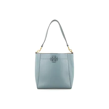 TORY BURCH Cow Leather Hobo Bag, Bucket Bag, Shoulder Bag Tubas Women's Light Blue