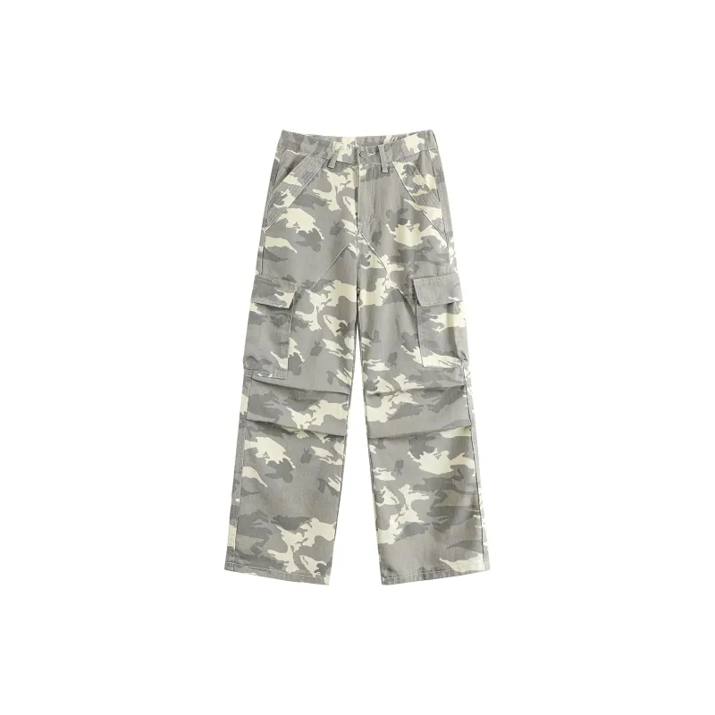 FALIAMS Jeans Unisex Camouflage Gray-5