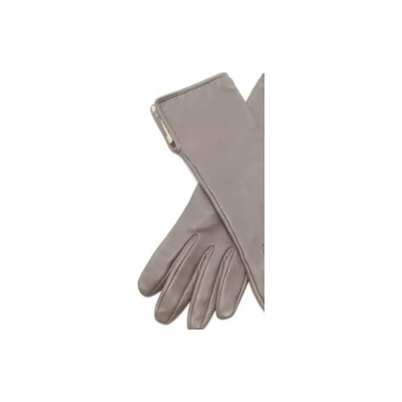 HERMES Leather Gloves Women's Brown-2