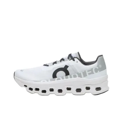 On Cloudmonster Anti Slip Wear Resistant Low Top Casual Running Shoes Men's White 2025 Edition