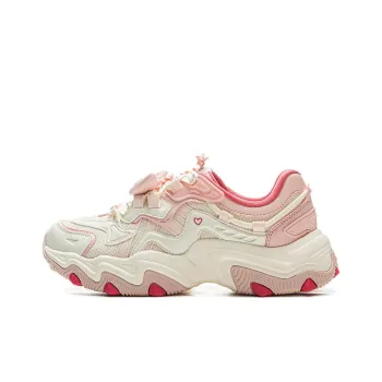 LOL x LiNing Cat's Claw Lite 2 Anti Slip Wear Resistant Low Top Chunky Sneakers Women's Beige Pink