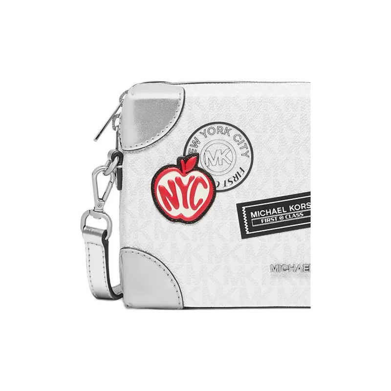 MICHAEL KORS Coated Canvas Shoulder Bag Small Size Women's White-3