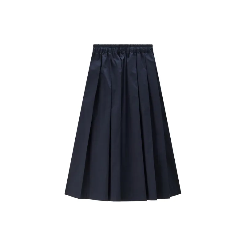 UNIQLO Casual Long Skirts Women's Emblem Uniform Blue-1