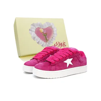 FULLXUAN Low Top Skateboard Shoes Women's Rose Red Stars