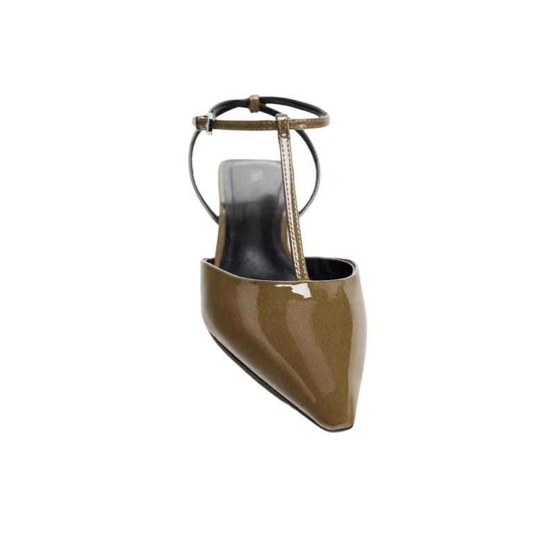 ZARA New Year High Heels 5cm Women's Green-4