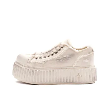 SMFK Low Top Skateboard Shoes Women's Milk White