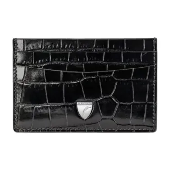 Aspinal Of London Full Grain Leather Card Holder Women's Black