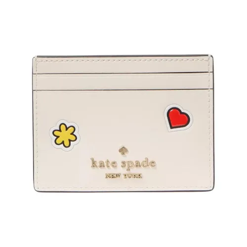Kate Spade Hello Kitty Collaboration Cow Leather Card Holder Small Size Women's White