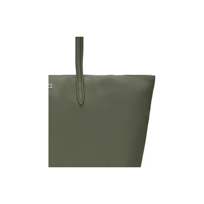 LACOSTE PVC Tote Bag, Shopping Bag, Handbag Large Size Women's Khaki Green-3