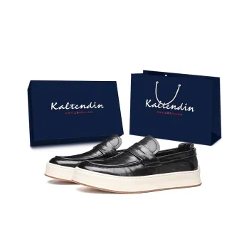 Kaltendin British Commute Vintage Loafers Men's Black