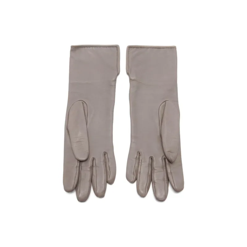 HERMES Leather Gloves Women's Brown-0